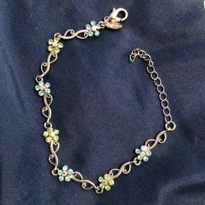 Park lane floral silver bracelet